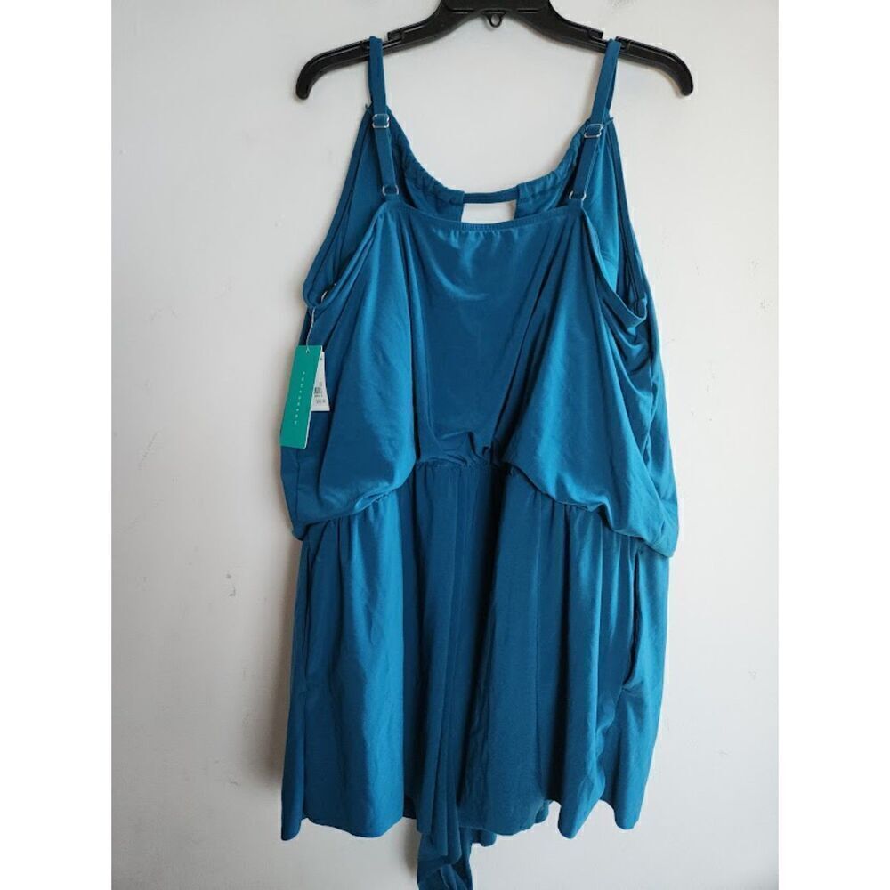 NWT Aqua Green Women Teal Blue/Green Romper Swimwear size 24 - Picture 3 of 10